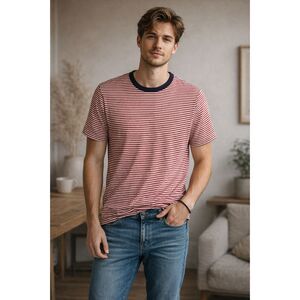 Men's Forever 21 Striped T Shirt Red White Blue Ringneck Sz. M Trendy SS